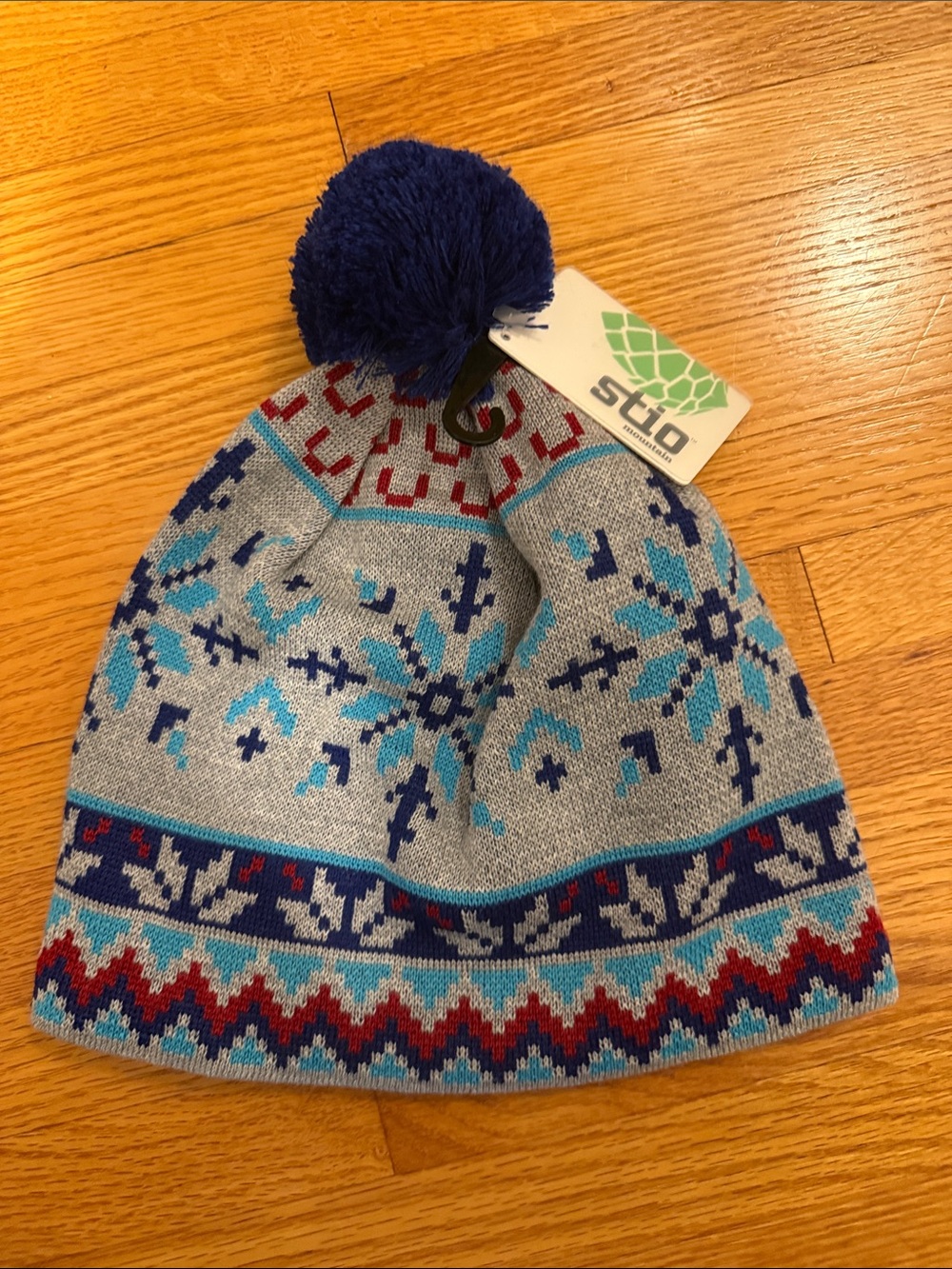 STIO Blue Pom Pom Winter Beanie